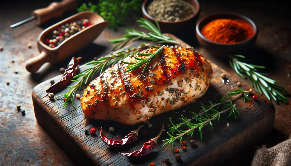 Saftige gegrillte Hähnchenbrust mit würziger Marinade Saftige gegrillte Hähnchenbrust mit würziger Marinade