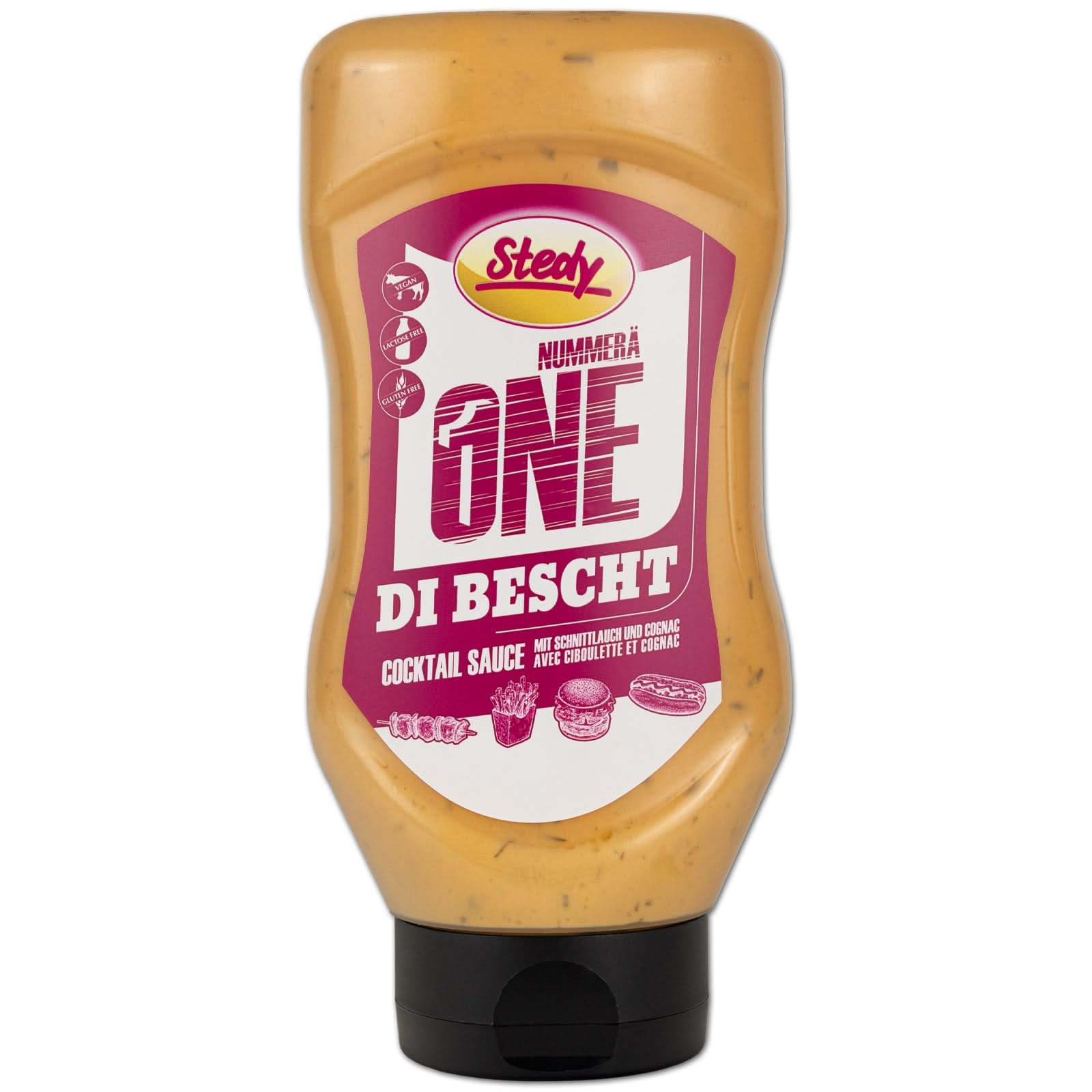 Stedy ONE di Bescht Cocktailsauce in der Squeeze-Flasche, Vorderansicht