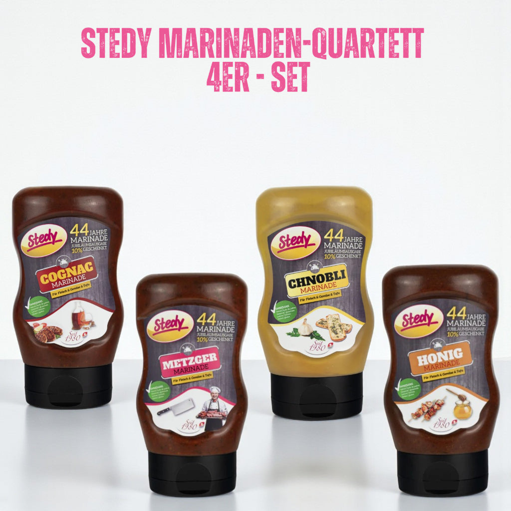 Marinaden-Set: Alle 4 Original Stedy Marinaden in einem Set