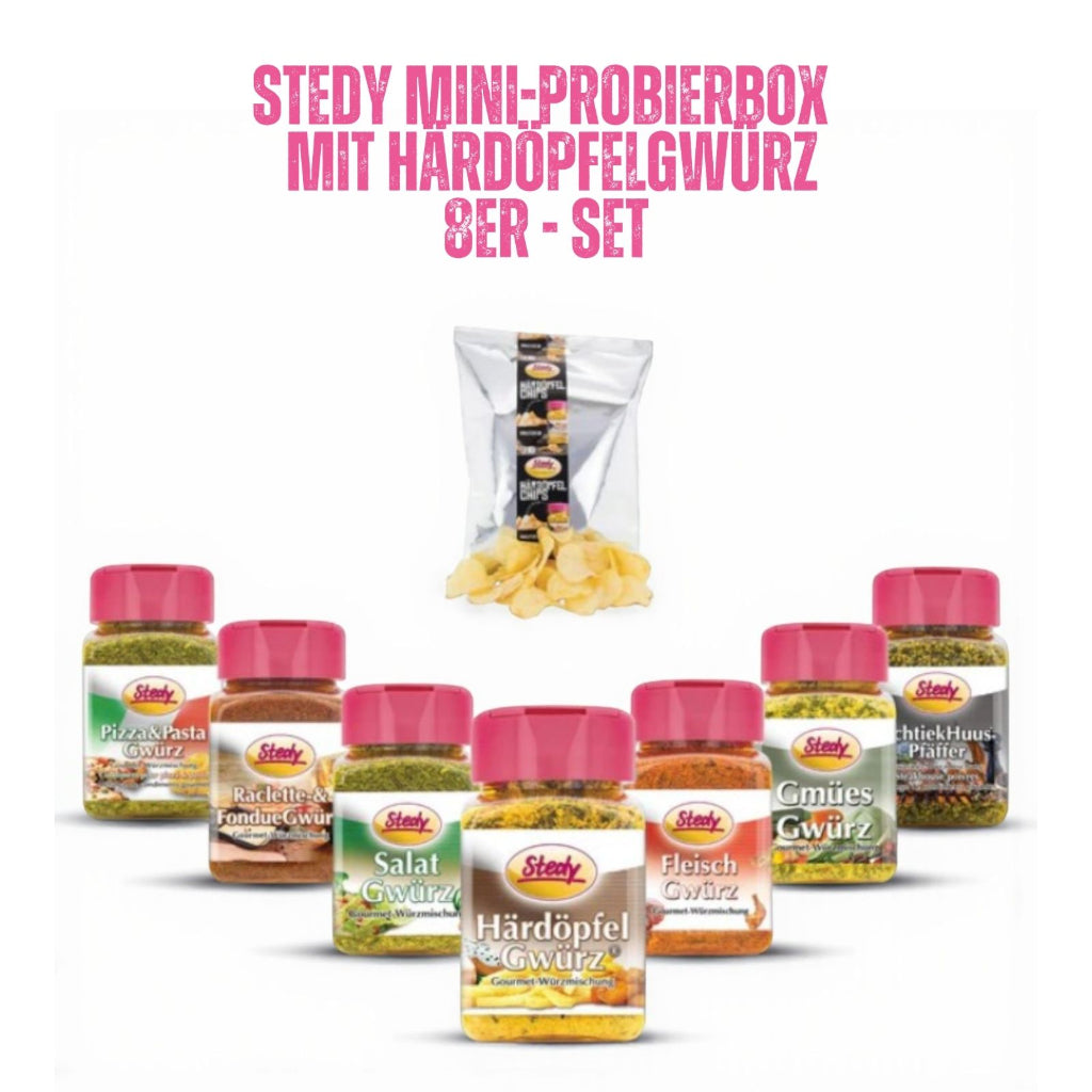 STEDY MINI-PROBIERBOX MIT HÄRDÖPFELGWÜRZ 8ER - SET