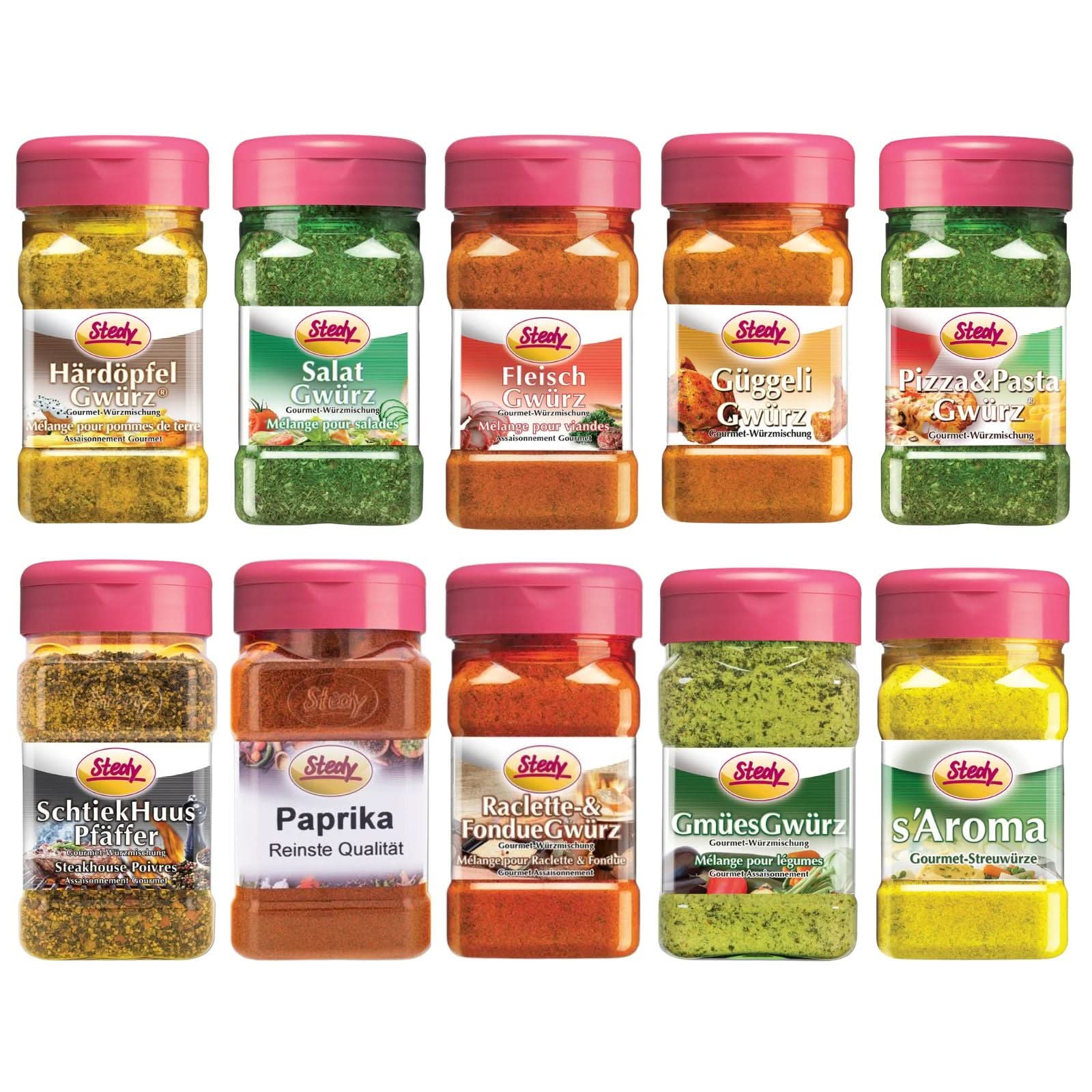 10 Stedy Gewürzstreuer im Set