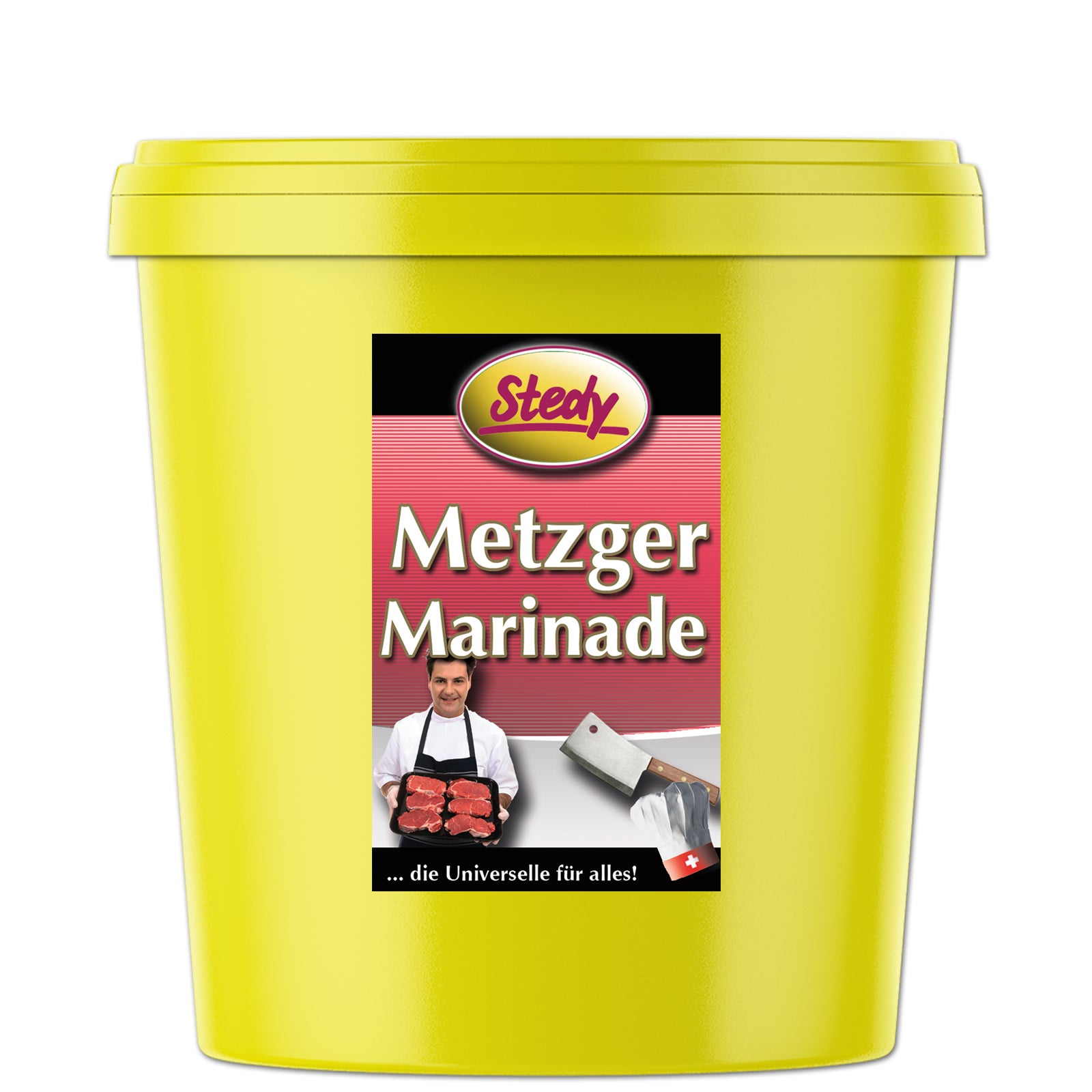 Stedy Metzger Marinade im Grossgebinde im gelben Eimer