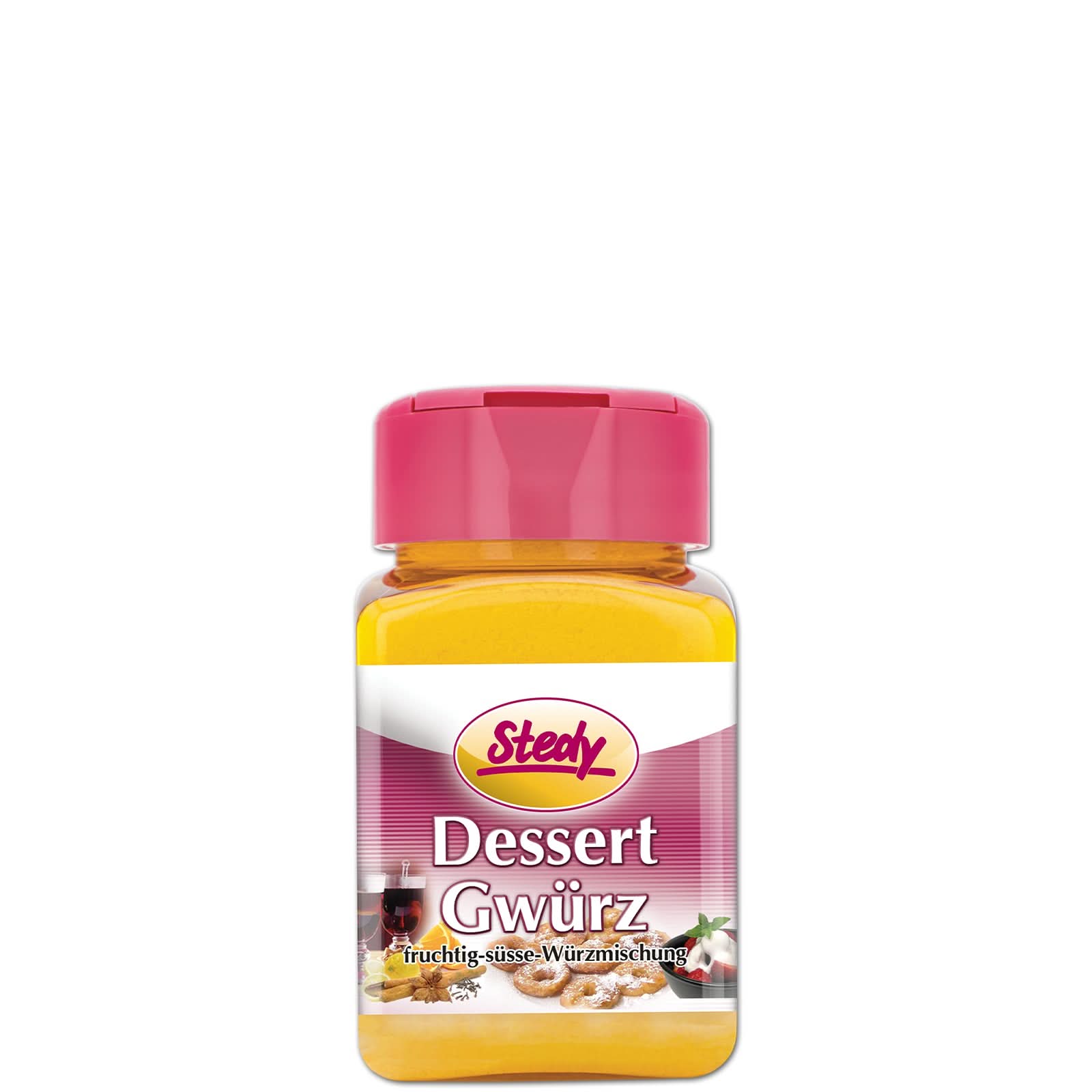Stedy Dessert Gewürz im kleinen Glasformat, Studioaufnahme