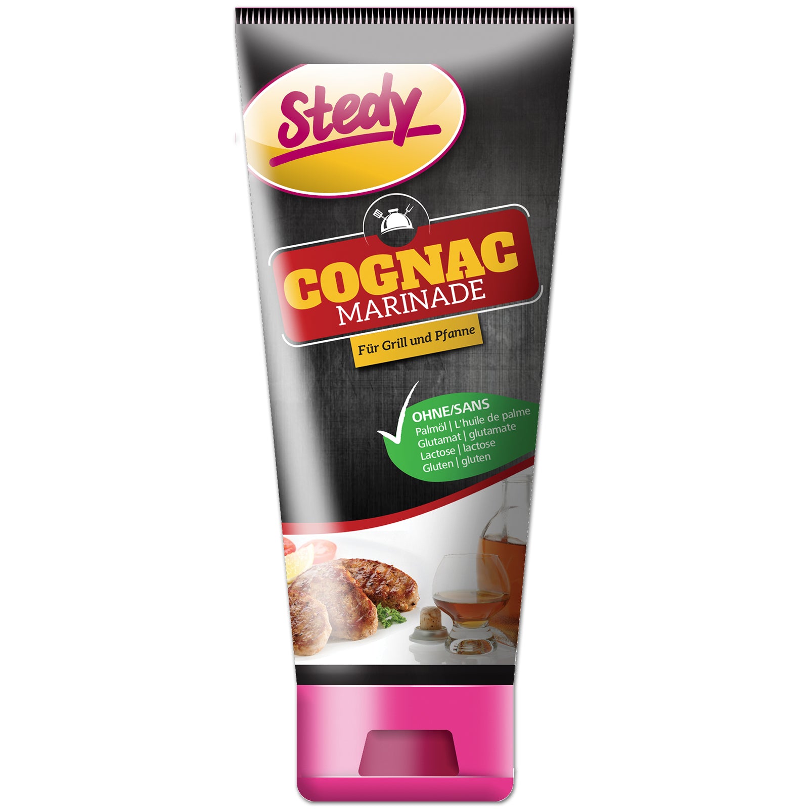 Stedy Cognac Marinade in der Tube, Produktansicht Vorderseite