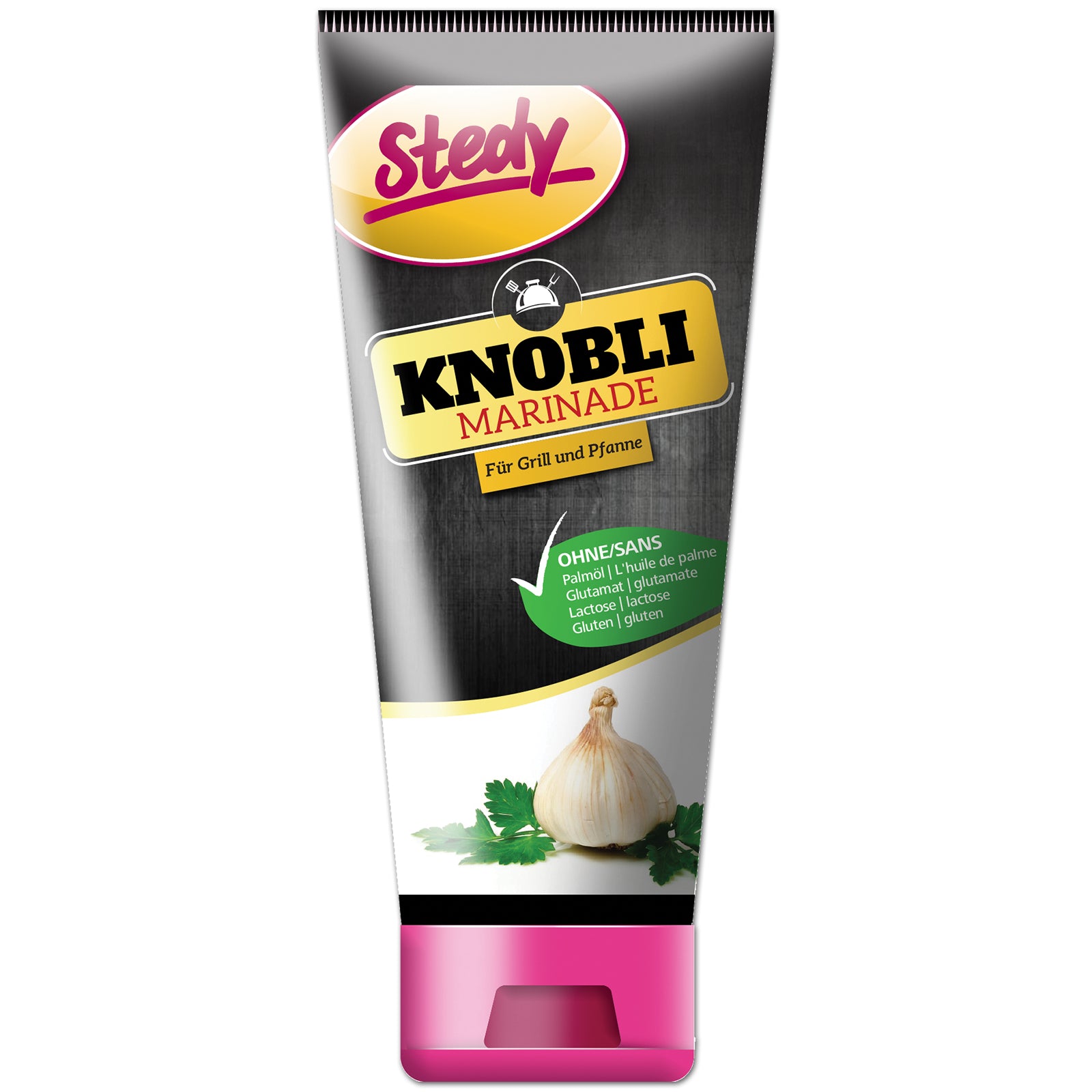 Stedy Chnobli Marinade in der Tube, Produktansicht Vorderseite