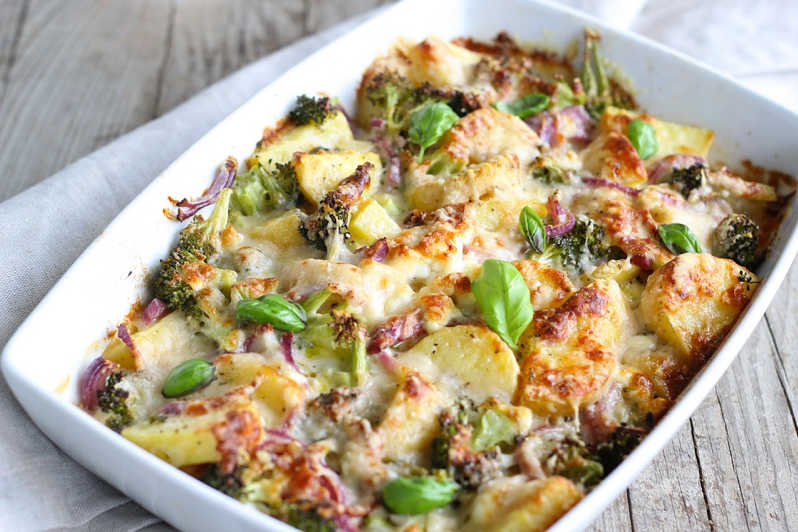 Broccoli Auflauf mit Speckwürfeli