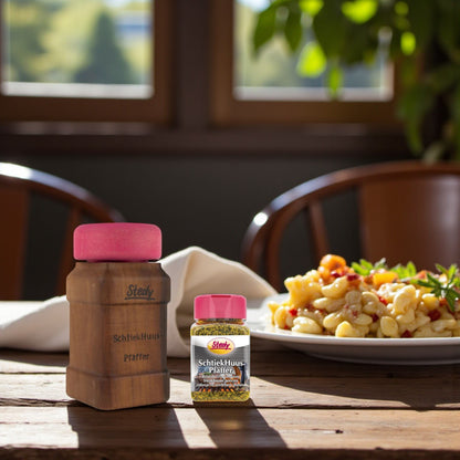 Schtiekhuus Pfäffer incl. épices - Moulin exclusif en poirier de Thurgovie