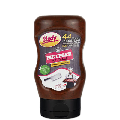Stedy Metzger Marinade in der Squeeze-Flasche, Vorderansicht