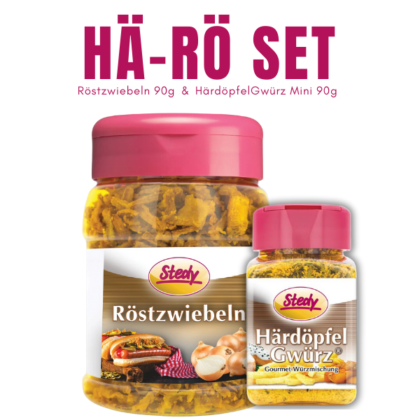 Hä-Rö: Spar-Set für den Januar: HärdöpfelGwürz mini & Röstzwiebeln – nur 5.50 CHF!