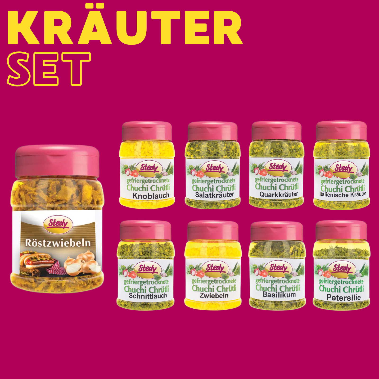 Kräuter-Set: Alle Stedy Kräuter inkl. Röstzwiebeln