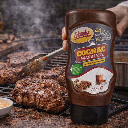 Stedy Cognac Marinade beim Marinieren von gegrilltem Fleisch, Anwendungsszene
