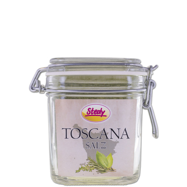 Limitiert: Edelsalz mit 7% Toscana Kräuter Spezialmischung im Glas mit Aromasiegel