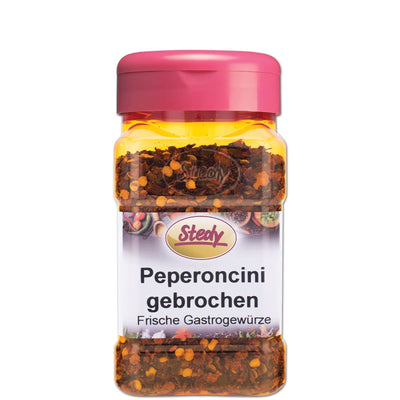 Peperoncini gebrochen Gewürzstreuer von Stedy – Produktbild vor weissem Hintergrund